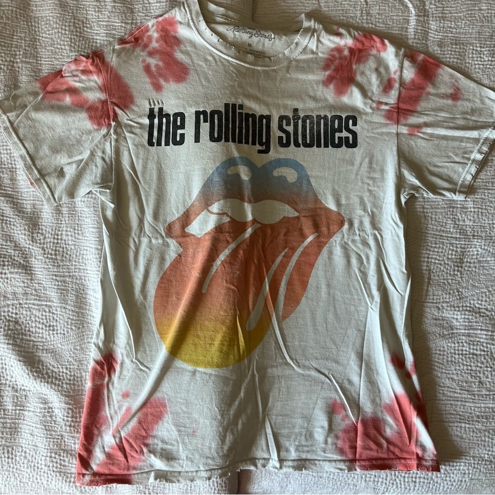 The Rolling Stones Tie-Dye T-Shirt - Cream - M